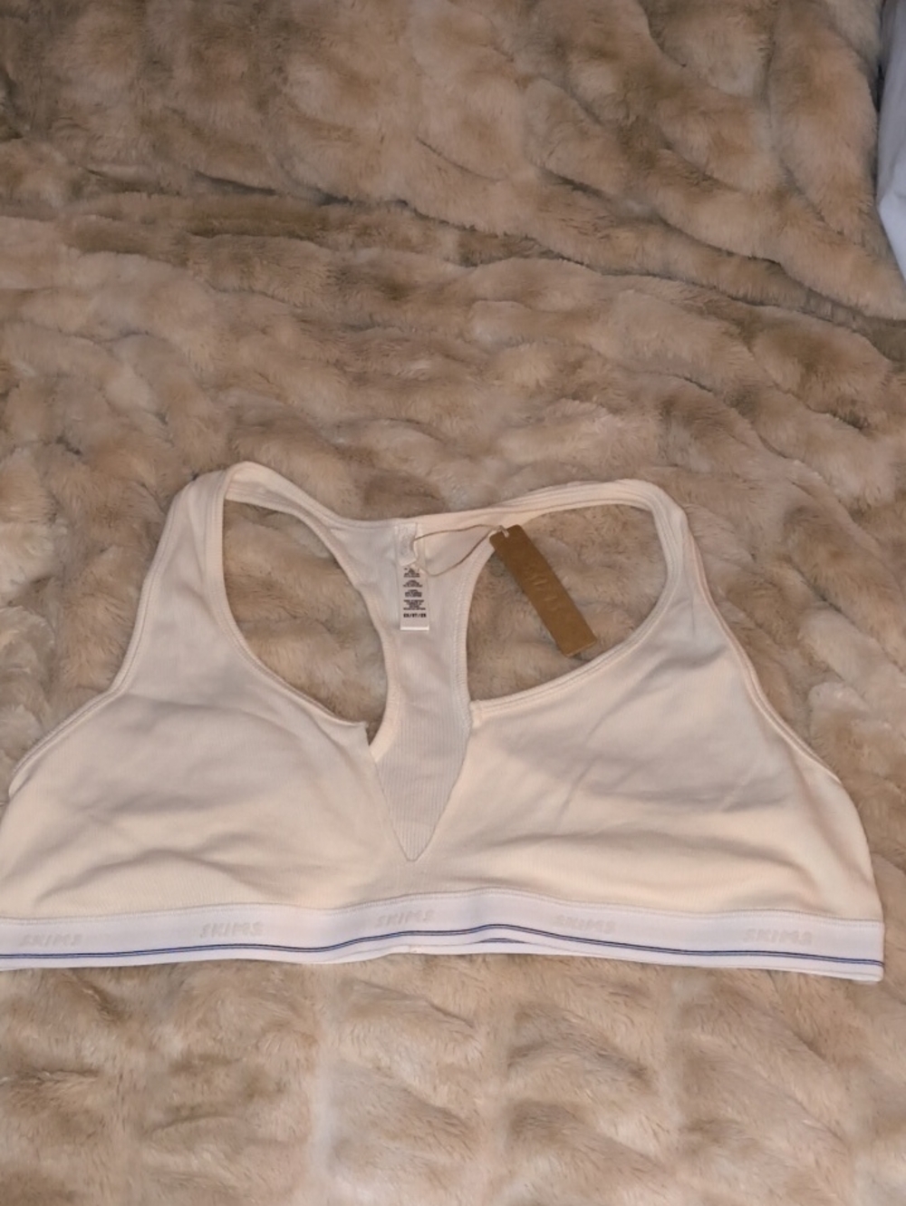 SKIMS Cotton Rib Racerback Slit Bralette